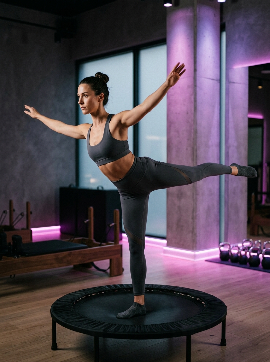 PilatesHaus Core rebound class at JumpHaus Fitness